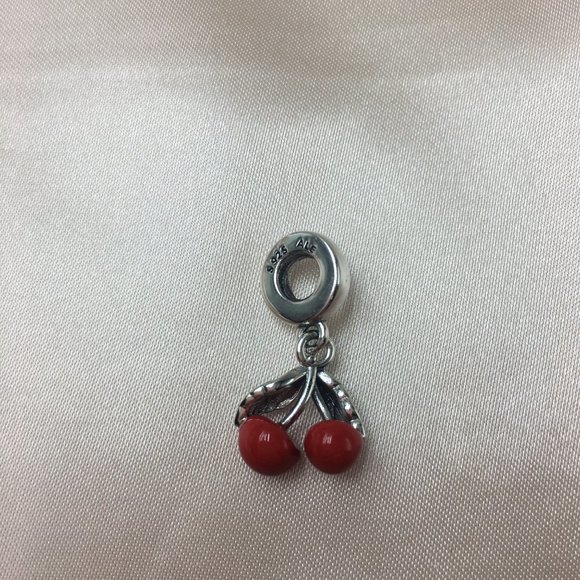 Pandora Asymmetrical Cherry Fruit Dangle Charm - Picture 3 of 3